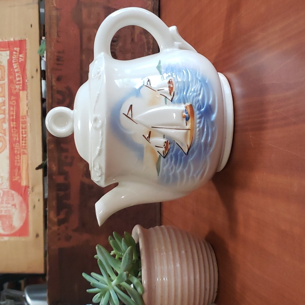 Porcelier Teapot with sailboats